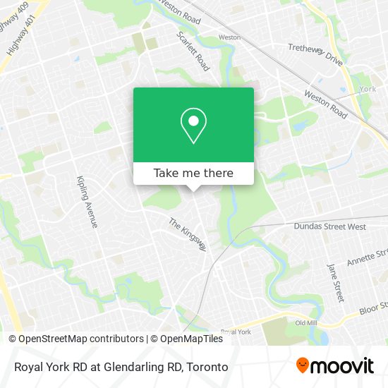 Royal York RD at Glendarling RD map