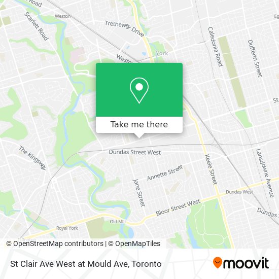 St Clair Ave West at Mould Ave map