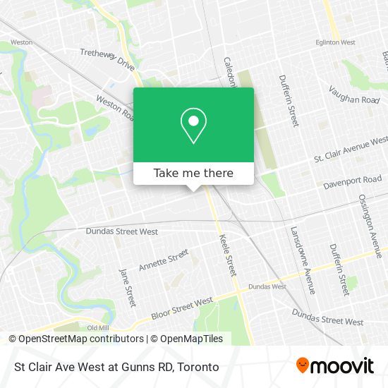 St Clair Ave West at Gunns RD map
