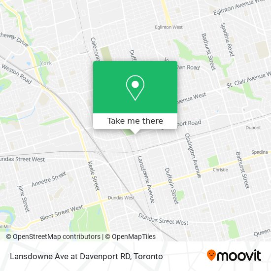 Lansdowne Ave at Davenport RD map