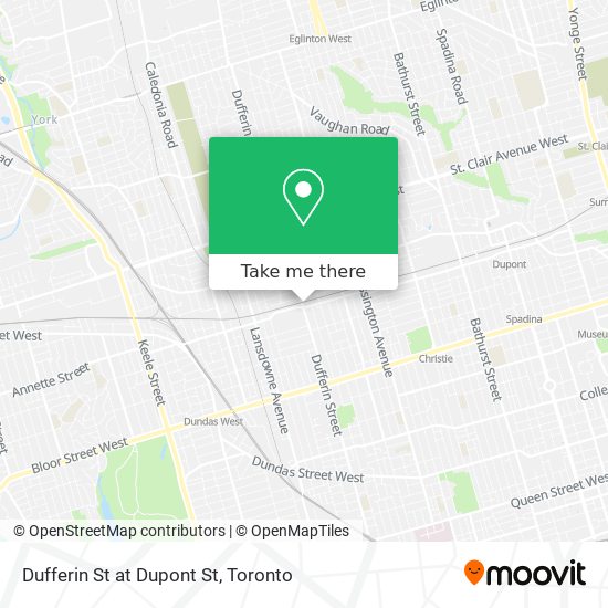 Dufferin St at Dupont St map