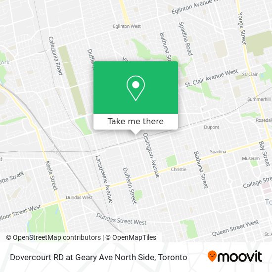 Dovercourt RD at Geary Ave North Side map