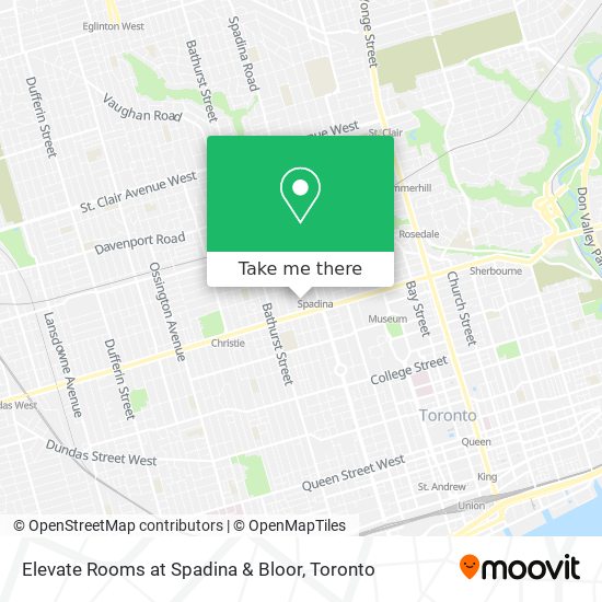 Elevate Rooms at Spadina & Bloor map