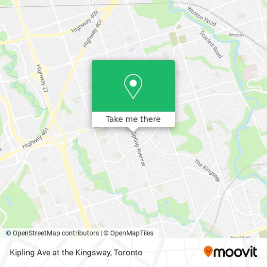 Kipling Ave at the Kingsway map