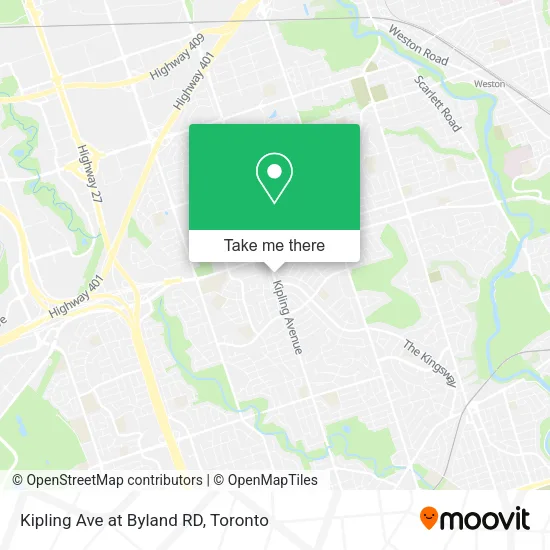 Kipling Ave at Byland RD map