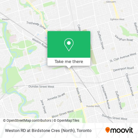 Weston RD at Birdstone Cres (North) map