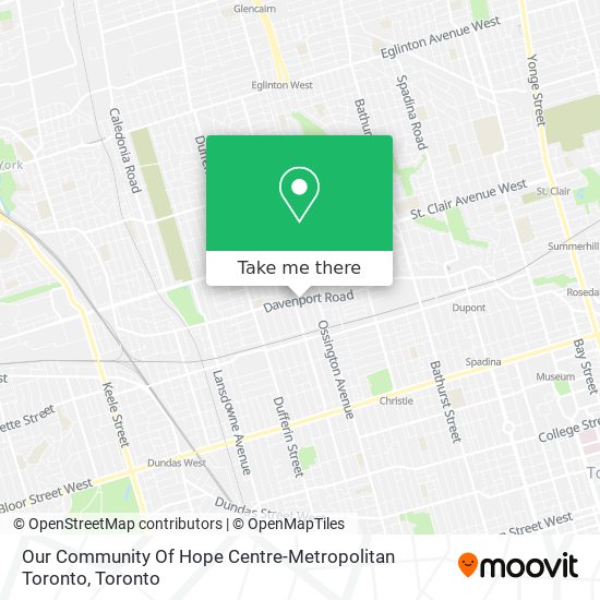 Our Community Of Hope Centre-Metropolitan Toronto plan