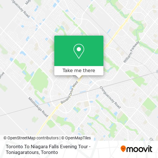 Toronto To Niagara Falls Evening Tour - Toniagaratours map