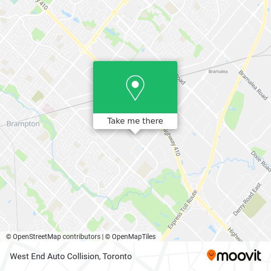 West End Auto Collision map