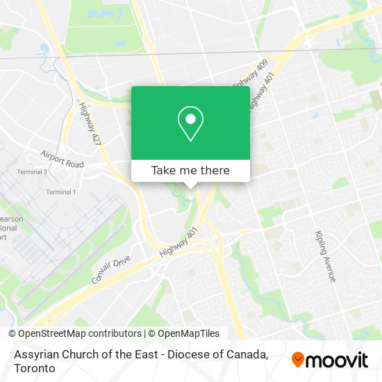 Assyrian Church of the East - Diocese of Canada map