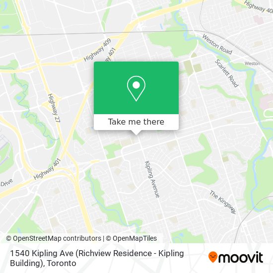 1540 Kipling Ave (Richview Residence - Kipling Building) map