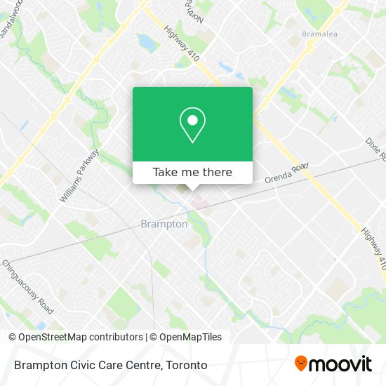 Brampton Civic Care Centre map