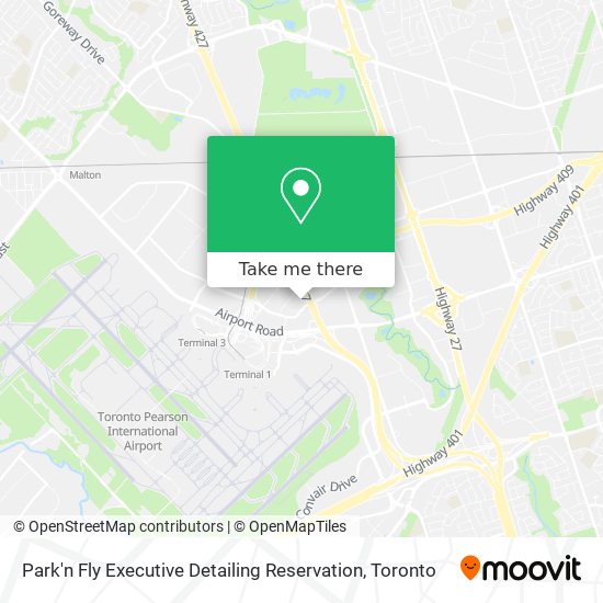 Park'n Fly Executive Detailing Reservation map