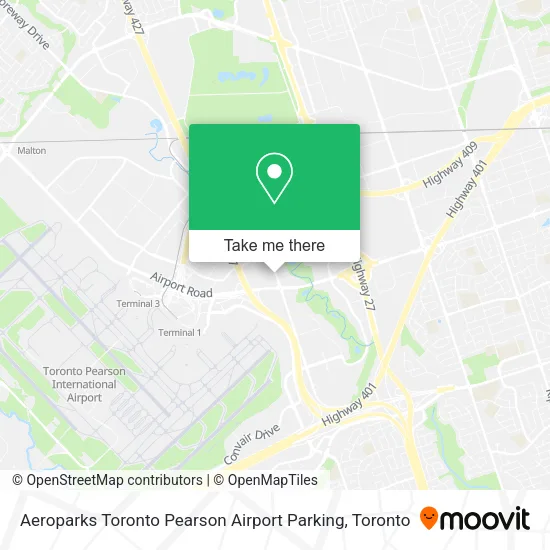 Aeroparks Toronto Pearson Airport Parking map