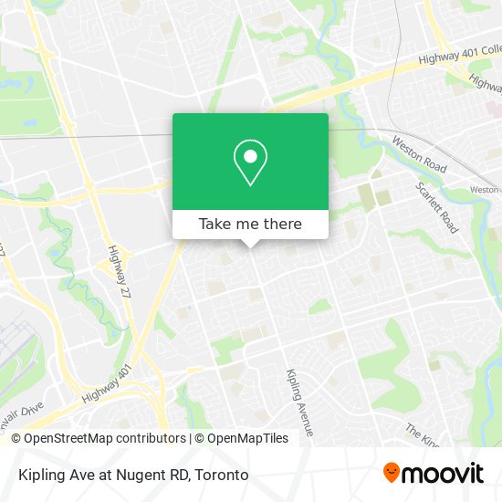 Kipling Ave at Nugent RD map