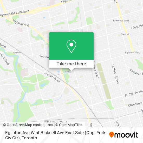 Eglinton Ave W at Bicknell Ave East Side (Opp. York Civ Ctr) plan