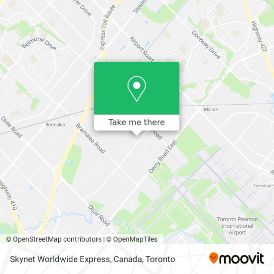 Skynet Worldwide Express, Canada map