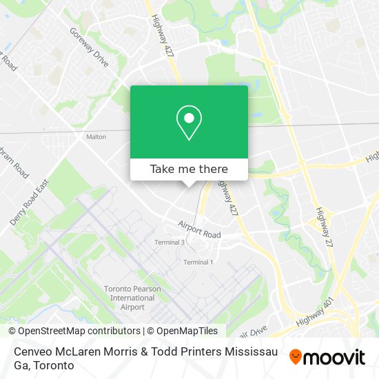 Cenveo McLaren Morris & Todd Printers Mississau Ga map