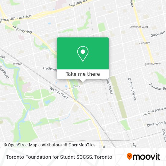 Toronto Foundation for Studnt SCCSS map