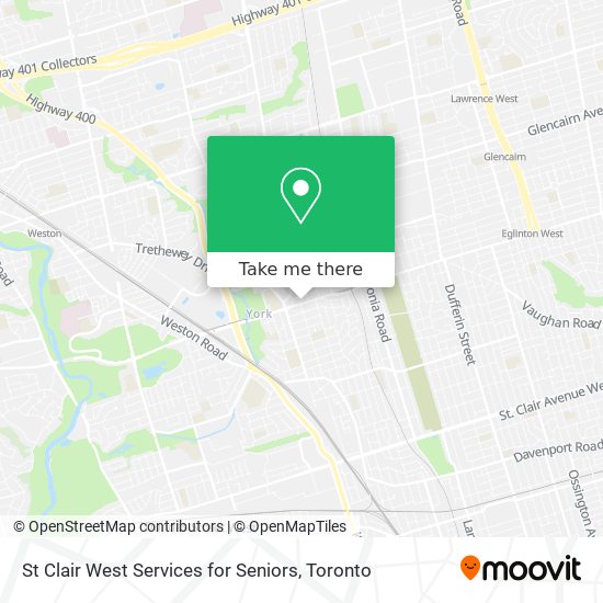 St Clair West Services for Seniors map