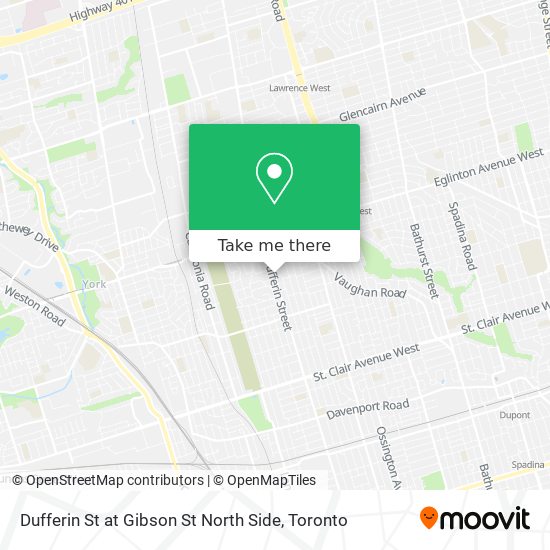 Dufferin St at Gibson St North Side map