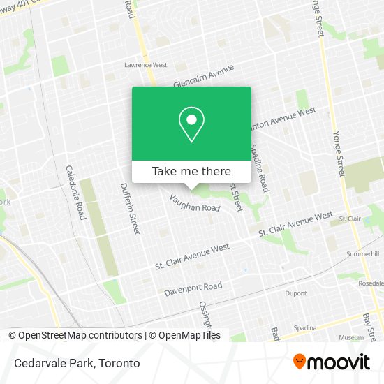 Cedarvale Park map