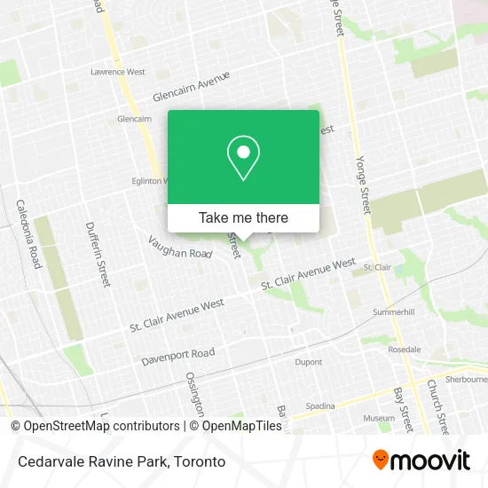 Cedarvale Ravine Park map