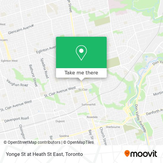 Yonge St at Heath St East map