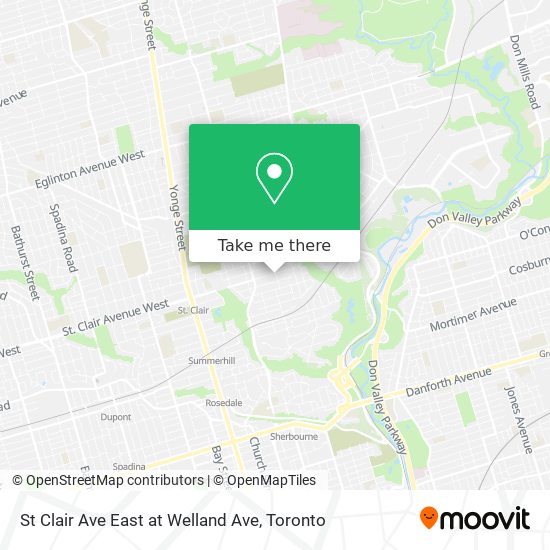St Clair Ave East at Welland Ave map