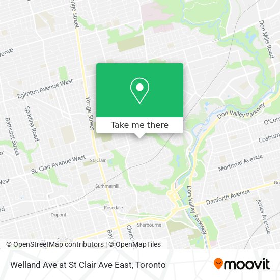 Welland Ave at St Clair Ave East map