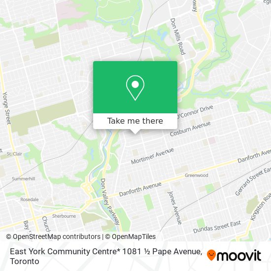 East York Community Centre* 1081 ½ Pape Avenue plan