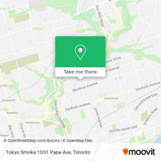 Tokyo Smoke 1031 Pape Ave map