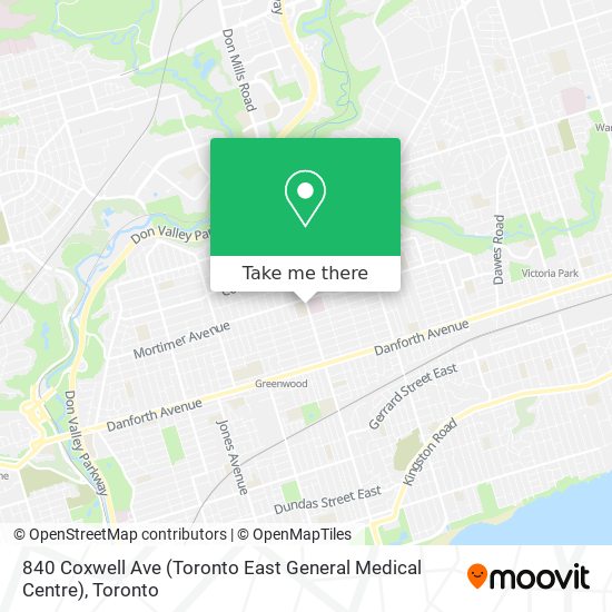 840 Coxwell Ave (Toronto East General Medical Centre) map