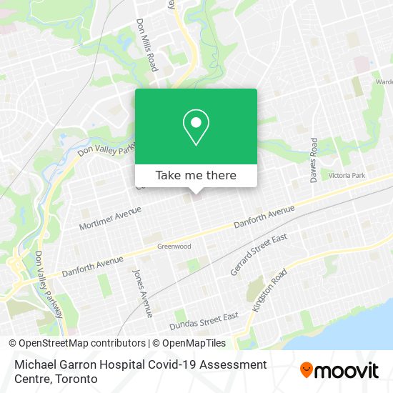 Michael Garron Hospital Covid-19 Assessment Centre map