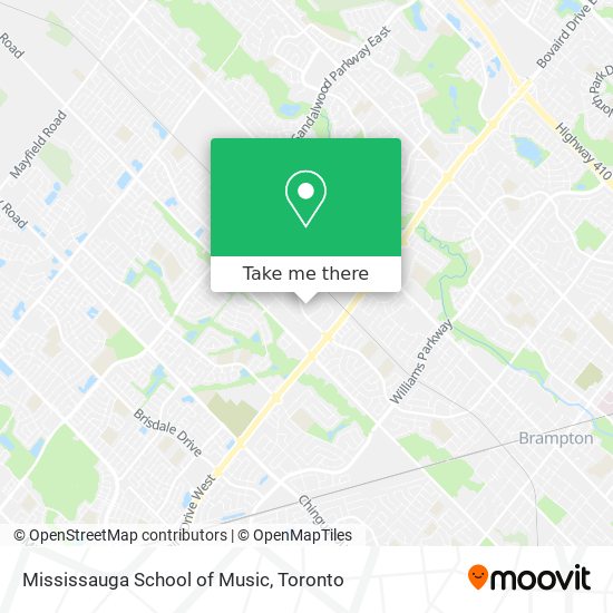 Mississauga School of Music map