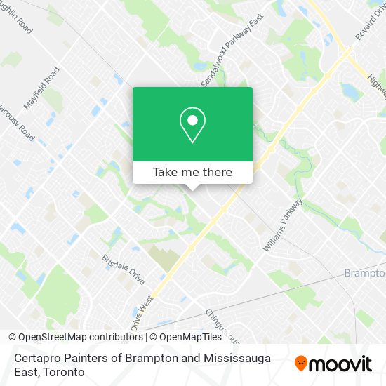 Certapro Painters of Brampton and Mississauga East map