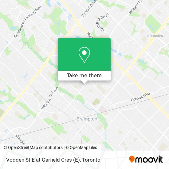 Vodden St E at Garfield Cres map