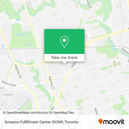 Amazon Fulfillment Center-DON9 map