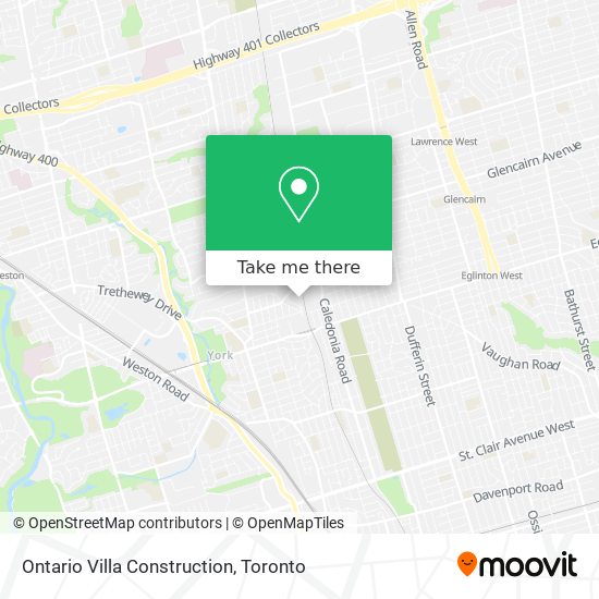 Ontario Villa Construction map