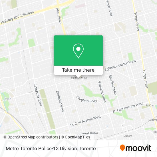 Metro Toronto Police-13 Division map