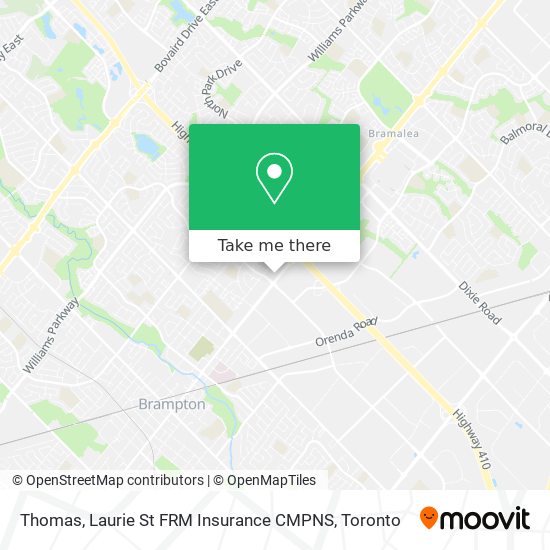 Thomas, Laurie St FRM Insurance CMPNS map