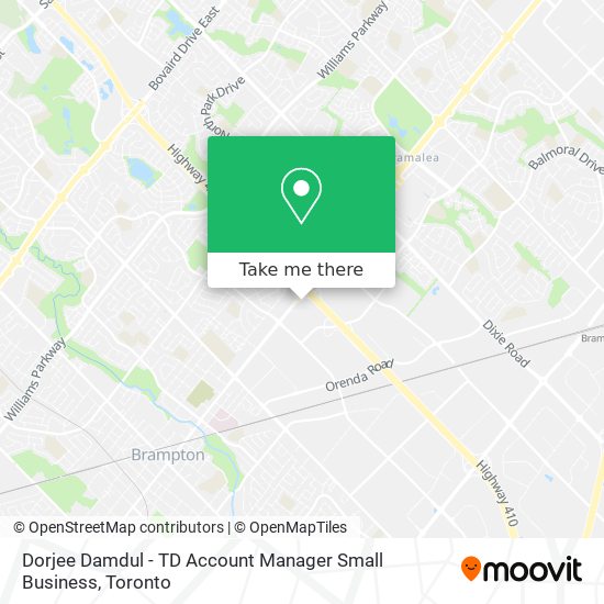 Dorjee Damdul - TD Account Manager Small Business map