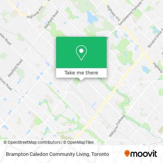 Brampton Caledon Community Living map