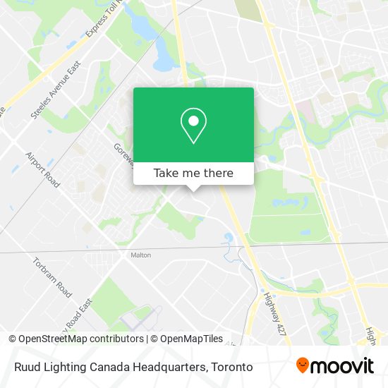 Ruud Lighting Canada Headquarters map