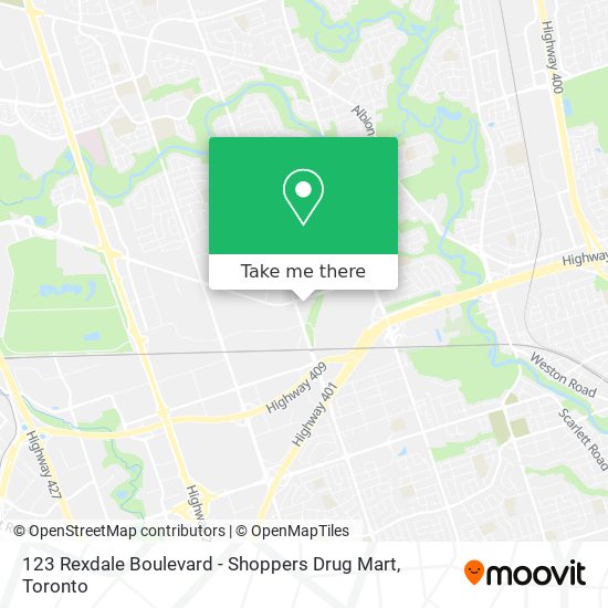 123 Rexdale Boulevard - Shoppers Drug Mart map