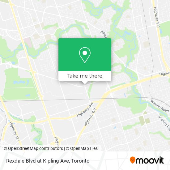 Rexdale Blvd at Kipling Ave map