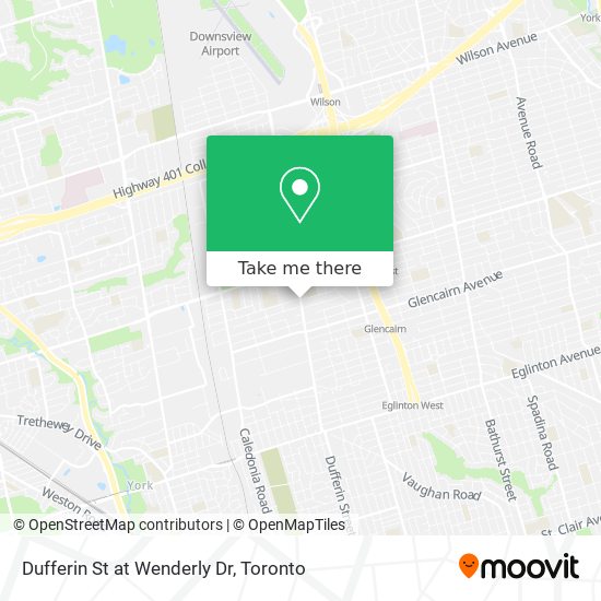 Dufferin St at Wenderly Dr map