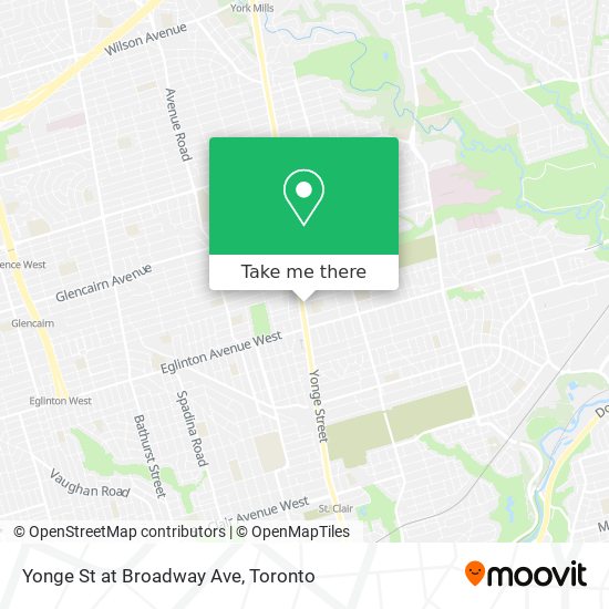 Yonge St at Broadway Ave map