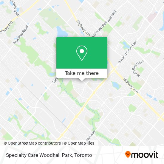 Specialty Care Woodhall Park map