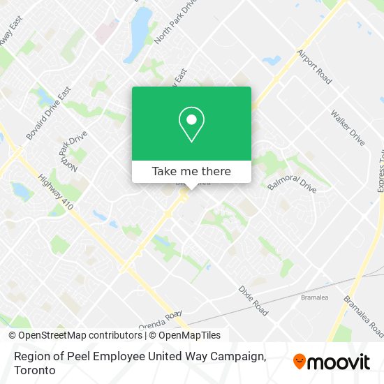 Region of Peel Employee United Way Campaign map